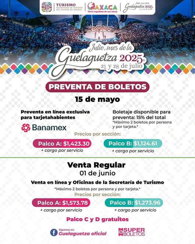 Guelaguetza - Oaxaca - 2025 - Boletos